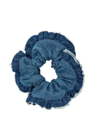 Ganni Frayed Scrunchie In Pink
