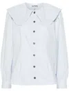 GANNI GANNI FRILL COLLAR ORGANIC COTTON SHIRT