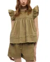 Ganni Ruffled Flared Top