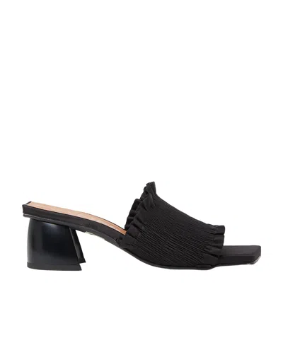 Ganni Smock 65mm Kitten-heel Mules In Black
