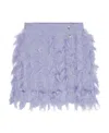 Ganni Purple Fringe Miniskirt In Blue