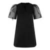 Ganni Woman Mini Dress Black Size 4 Recycled Polyester In Black