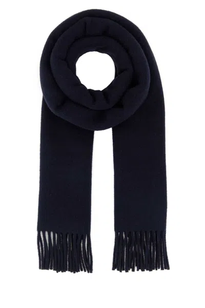 Ganni Fringed Wool Scarf In Orange