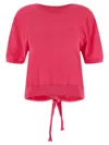 Ganni Bare Back Sweater In Fuchsia