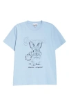 Ganni Future Basic Jersey Bunny Relaxed T-shirt Soft Chambray In Soft Chambray