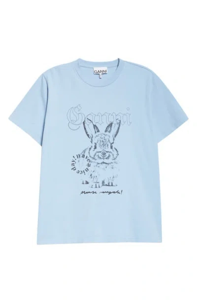 GANNI GANNI FUTURE BASIC BUNNY COTTON GRAPHIC T-SHIRT