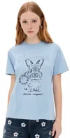 Ganni Future Basic Jersey Bunny Relaxed T-shirt Soft Chambray In Soft Chambray