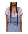 Ganni Future Denim Blouse In Multicolor