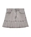 Ganni Grey Future Denim Pleated Mini Skirt In Gray
