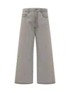 Ganni Future Grey Wide Leg Jeans In Grey