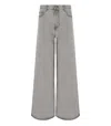 Ganni Future Grey Wide Leg Jeans In Grey