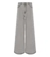 Ganni Future Grey Wide Leg Jeans In Gray