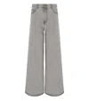 Ganni Future Grey Wide Leg Jeans In Grey
