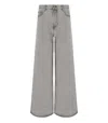 Ganni Future Grey Wide Leg Jeans In Gray