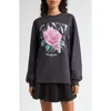 Ganni Long Sleeve T-shirt With Print In Phantom