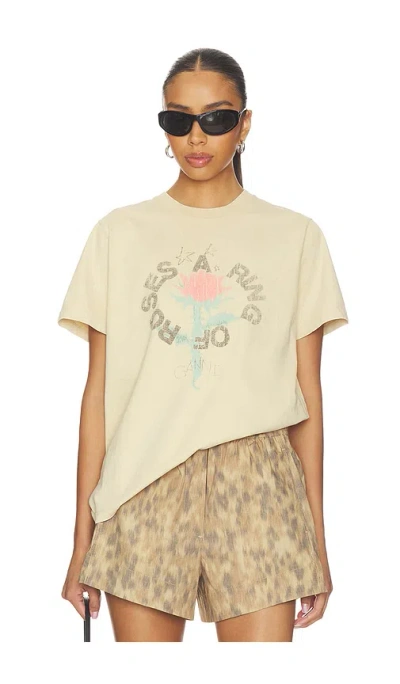 Ganni Future Heavy Jersey Oversized T-shirt In Brown