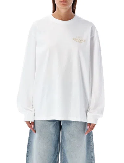 Ganni Future Heavy Jersey Palm T-shirt In Bright White