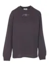 Ganni Future Heavy Jersey Long Sleeve T-shirt In Grey