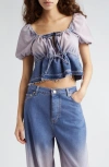 Ganni Future Denim Blouse In Bleach
