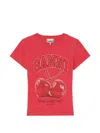 Ganni Red Baby Fit Future Cherry T-shirt In Red