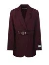 Ganni Future Twill Suiting Blazer In Red