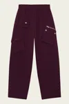 Ganni Womens Elasticated Multi-pocket Nylon Trousers Port Royale