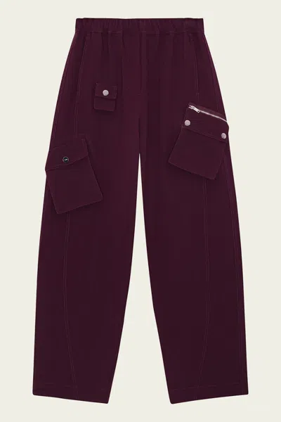 GANNI FUTURE TWILL SUITING ELASTICATED PANTS IN PORT ROYALE