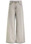 Ganni Future Grey Wide Leg Jeans In Grey