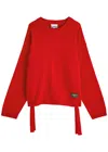 Ganni Red Future Wool Mix Oversized Sweater In Red