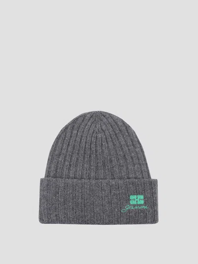 Ganni Future Wool Knit Bennie In Charcoal Grey
