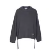 Ganni Sweater Wool Side Ties In Black