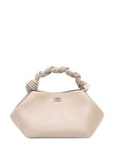 Ganni Beige Bag With Braided Handle In Neutral