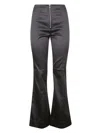 Ganni Satin Flared Pants In Black