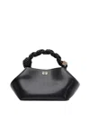 Ganni Bou Bag Small Crinkle Oleatex Handbags In Black