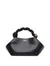 Ganni Bou Bag Small Crinkle Oleatex Handbags In Black