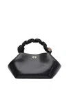 Ganni Bou Bag Small Crinkle Oleatex Handbags In Black
