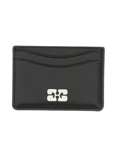 Ganni Bou Card Holder In Black