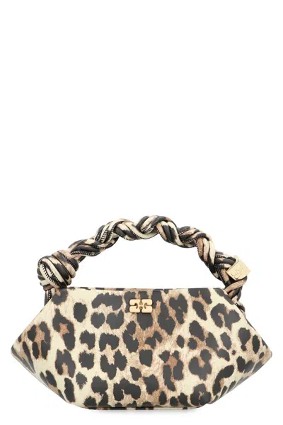 Ganni Bou Piccola Faux Leather Mini Hand Bag In Animal Print
