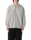 Ganni Womens Isoli Teddy Oversized Zip Hoodie In Gray