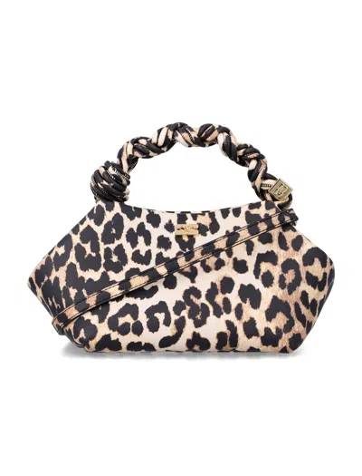 Ganni Leopard Small Bou Bag In Animal Print