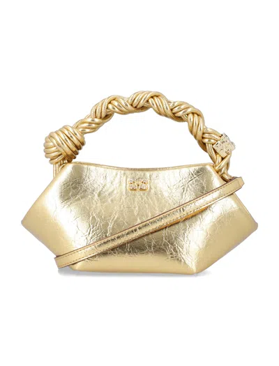 Ganni Metallic Mini Bou Bag In Orange