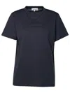 GANNI GANNI 'GANNI' NAVY COTTON T SHIRT