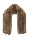 Ganni Scarf In Eco Fur In Brown