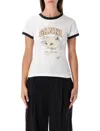 Ganni Women White Crewneck T-shirt With Maxi Logo On The Front In Cotton Jersey Woman In Multi