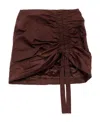 Ganni Nylon Mini Skirt In Brown In Red