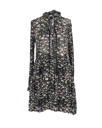 Ganni Georgette Dress In Floral Print Viscose In Multi