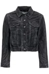 Ganni Animal Motif Denim Cropped Jacket