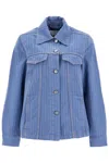 Ganni Stripe Overdyed Denim Jacket