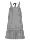 Ganni Gingham-print Dress In Gray