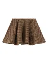 Ganni Gingham Skirt In Brown